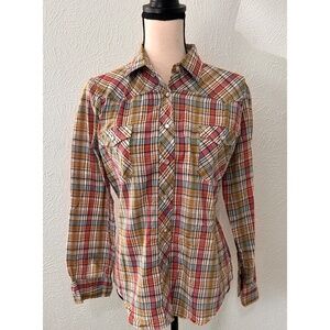 E.V.LTD Vintage 70's Long Sleeve  Western Pearl Button Shirt